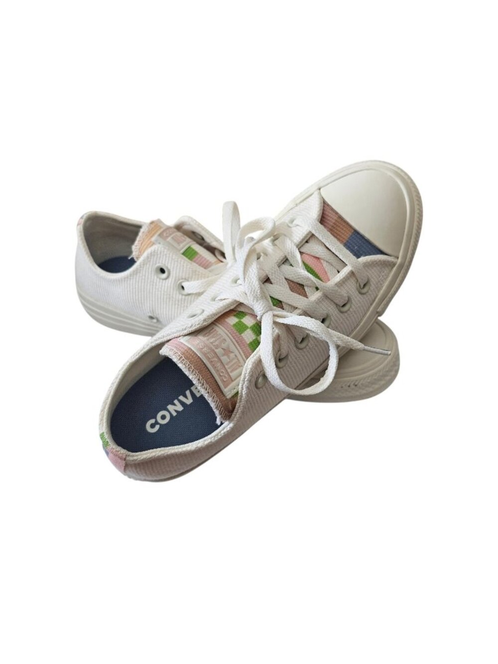 Converse Chuck Taylor Women's SZ 7 All Star Low Crafted Abstract Stripes W - Picture 1 of 8